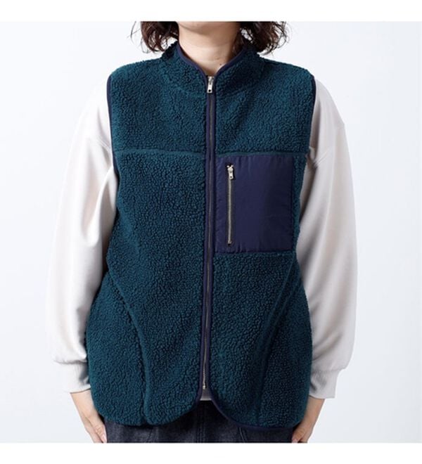 BELLUNA（ベルーナ）の「＜ｓｏｒａｆｕｋｕ＞配色使いボアベスト（ベスト）」｜詳細画像