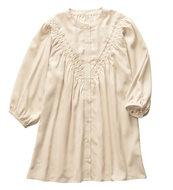 Viola e Viola（ヴィオラ エ ヴィオラ）の「Ｖ切替ピンタックアレンジブラウス（ブラウス）」｜アイボリー