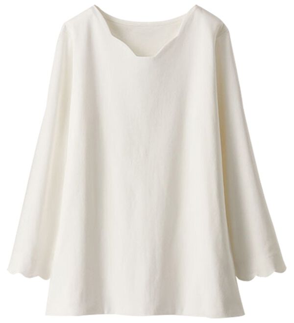 BELLUNA（ベルーナ）の「綿１００％スカラッププルオーバー（カットソー）」｜詳細画像