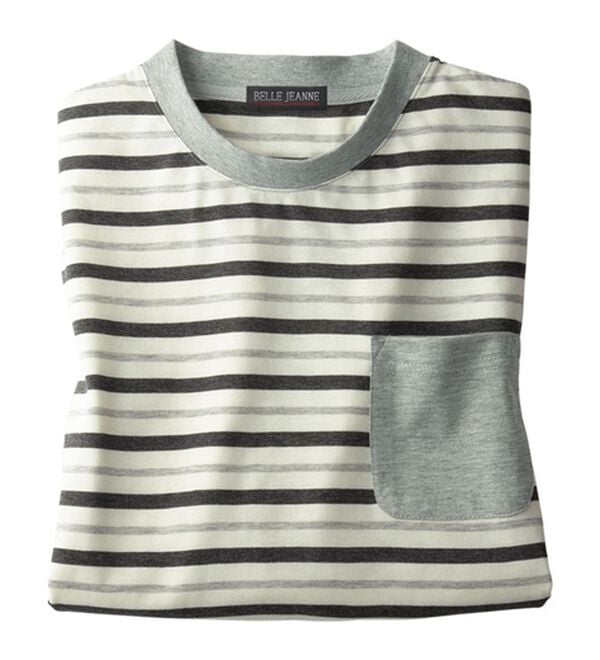 「綿混半袖ボーダーパジャマ（メンズルームウェア）」｜詳細画像