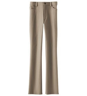 BELLUNA（ベルーナ）の「【選べる裏起毛】静電気防止！ヘリンボーンブーツカットパンツ（フルレングスパンツ）」｜グレージュ 裏起毛ナシ