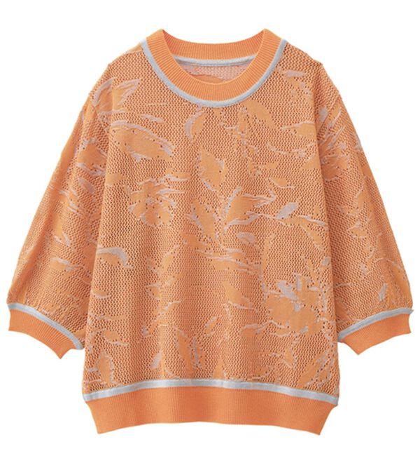 RANAN（ラナン）の「リーフ柄メッシュニット（ニット・セーター）」｜詳細画像