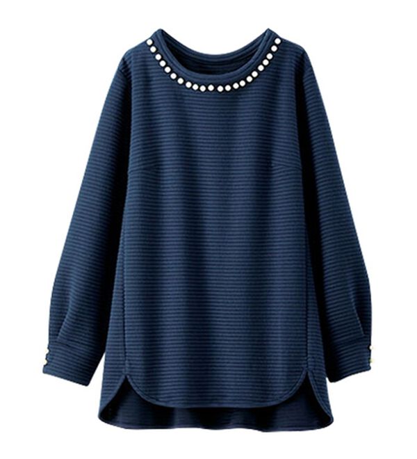 BELLUNA（ベルーナ）の「パール使いふくれジャカードプルオーバー（カットソー）」｜詳細画像