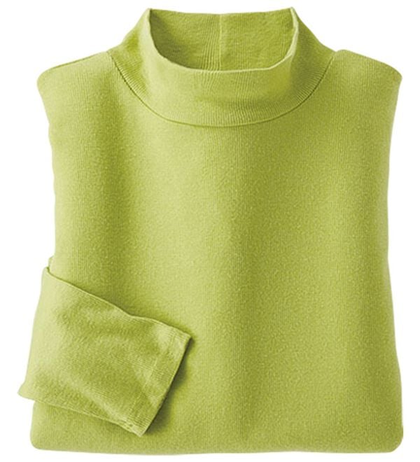 BELLUNA（ベルーナ）の「綿混リブハイネックプルオーバー（カットソー）」｜ライムグリーン
