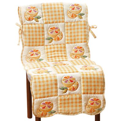 「パッチワーク調キルトチェアカバー　２枚組（ソファーカバー）」