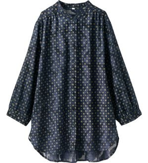 BELLUNA（ベルーナ）の「ジャカード素材花柄プリントチュニック（チュニック）」｜ネイビー系