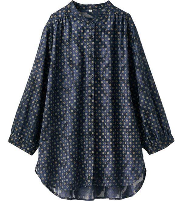 BELLUNA（ベルーナ）の「ジャカード素材花柄プリントチュニック（チュニック）」｜ネイビー系