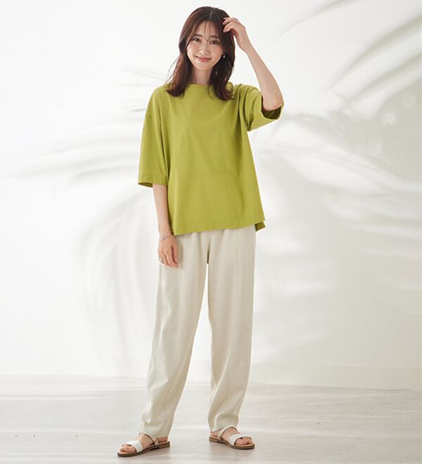 BELLUNA（ベルーナ）の「ひんやリッチコットン大人のゆったりプルオーバー（カットソー）」｜詳細画像