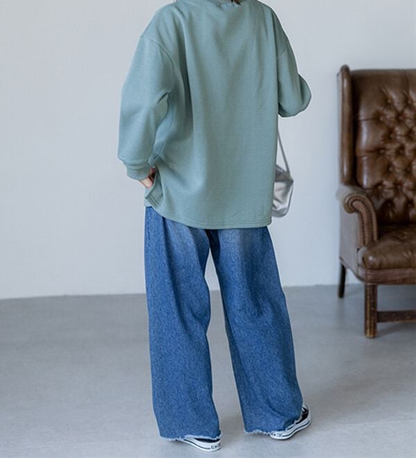 BELLUNA（ベルーナ）の「リブ使いがかわいい裏起毛トレーナー（チュニック）」｜詳細画像