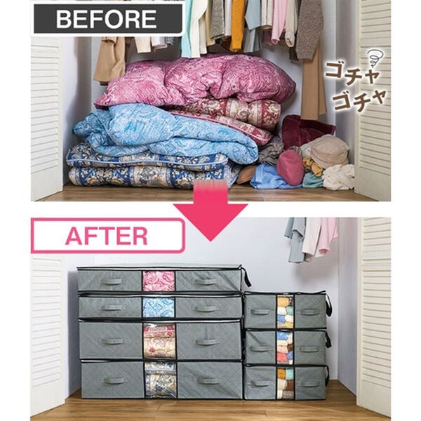 「竹炭消臭　収納ケースセット（衣類・布団収納）」｜詳細画像