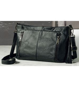 BELLUNA（ベルーナ）の「牛革多ポケット２ＷＡＹ手提げ（ハンドバッグ）」｜黒