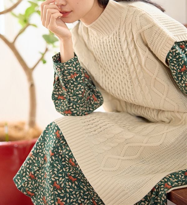 Viola e Viola（ヴィオラ エ ヴィオラ）の「ロングニットベスト（ベスト）」｜詳細画像