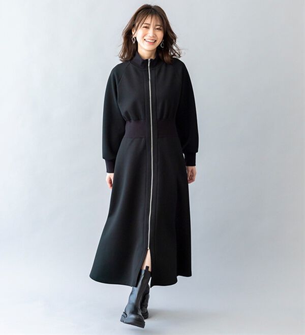 BELLUNA（ベルーナ）の「【ＳＭＡＲＴ　ＥＣＯ　ＪＥＲＳＥＹ】リブ切替ワンピース（ロングワンピース）」｜詳細画像