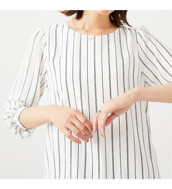 BELLUNA（ベルーナ）の「ジョーゼット素材裾ティアードブラウス（ブラウス）」｜詳細画像