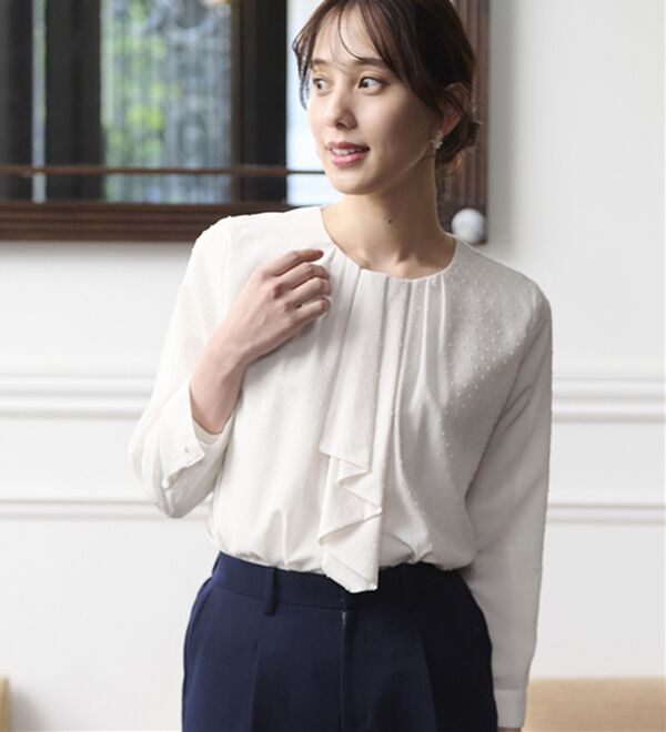 BELLUNA（ベルーナ）の「＜Ｃ／Ｓ＞ドットシフォンボウタイブラウス（ブラウス）」｜詳細画像