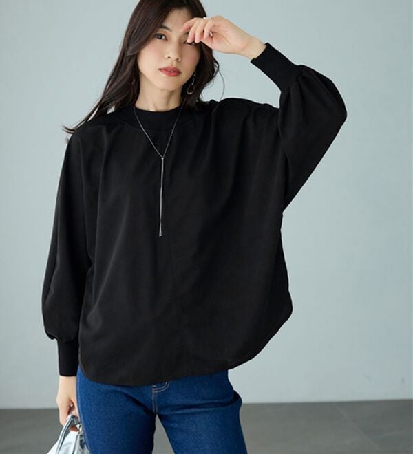 BELLUNA（ベルーナ）の「Ｔシャツ感覚なのにきちんとブラウス見え！カットジョーゼットプルオーバー（ブラウス）」｜詳細画像