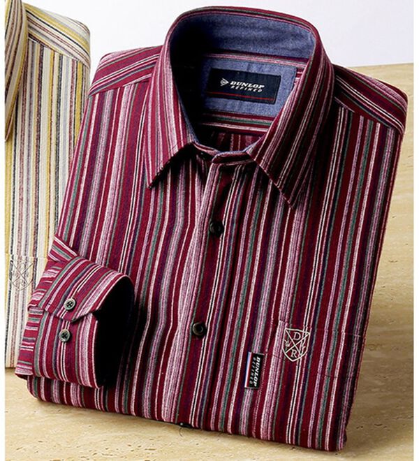 「＜ダンロップ・リファインド＞コーデュロイ調起毛シャツ（メンズシャツ）」｜ワイン