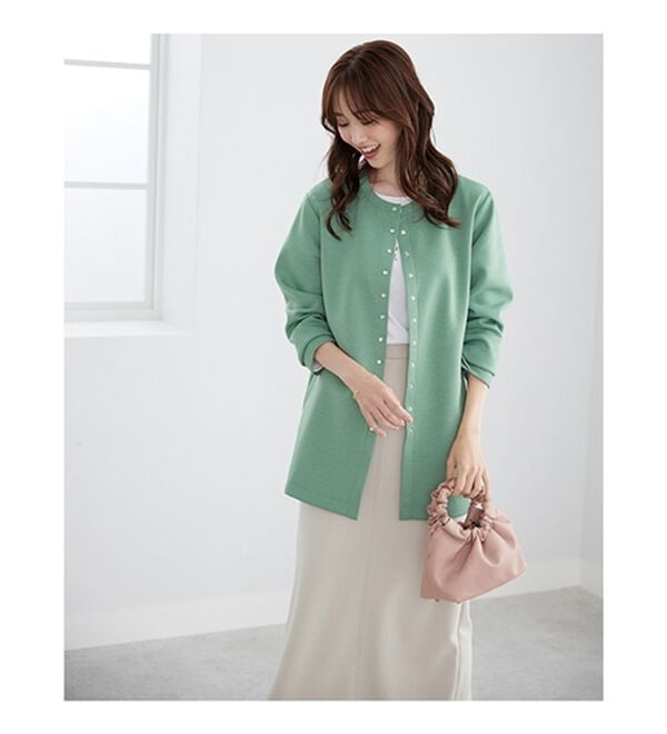 BELLUNA（ベルーナ）の「時短コーデ！ダンボール素材ロングカーデアンサンブル（アンサンブル）」｜詳細画像