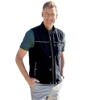 「＜ダンロップ・リファインド＞５０代からの手ぶらでお出かけベスト（メンズベスト）」｜ブラック