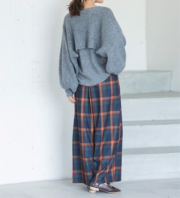 柔らかあったか！裏起毛ロングフレアガウチョパンツ - ベルーナ【公式】