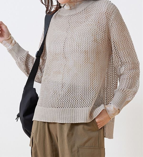 BELLUNA（ベルーナ）の「ラメメッシュニットプルオーバー（ニット・セーター）」｜詳細画像