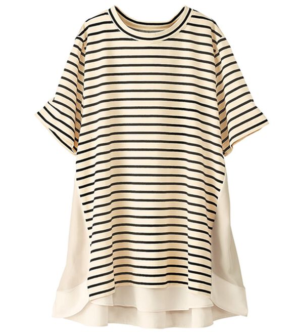 BELLUNA（ベルーナ）の「バックデザイン異素材切替プルオーバー（カットソー）」｜詳細画像