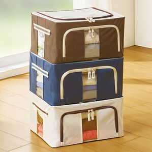 「積み重ねできる窓付収納ボックス３色組（リビング収納）」｜1