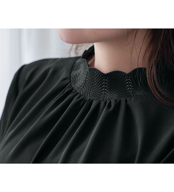 RANAN（ラナン）の「洗える！スカラップリブ使いロングワンピース（ロングワンピース）」｜詳細画像