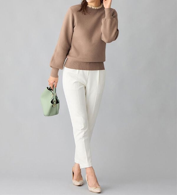 alotta（アロッタ）の「毛布のように温かい　裏シャギーパフ袖ニット（ニット・セーター）」｜詳細画像