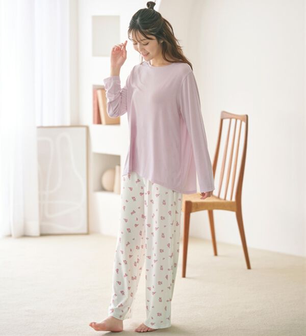 YU'NOW（ユナウ）の「ゆったりレーヨンブレンドハラマキパジャマ（パジャマ・ルームウェア）」｜詳細画像