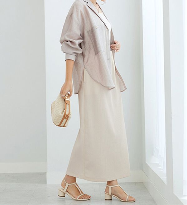 GeeRA（ジーラ）の「【着回し力◎】楽ちんすっきり見え！リブロングスカート（ロングスカート）」｜詳細画像