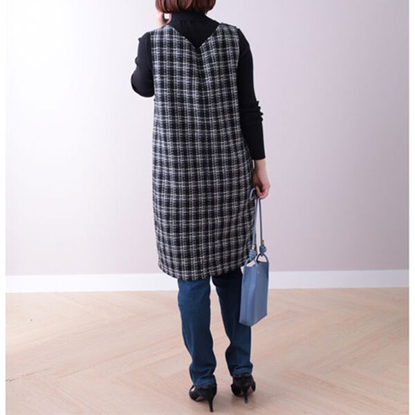 BELLUNA（ベルーナ）の「ツイード調ボタンデザインジャンパードレス（ジャンパースカート）」｜詳細画像