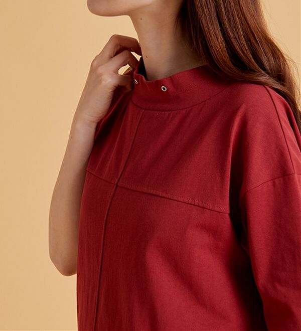 BELLUNA（ベルーナ）の「抗菌防臭綿１００％切替デザインプルオーバー（カットソー）」｜詳細画像