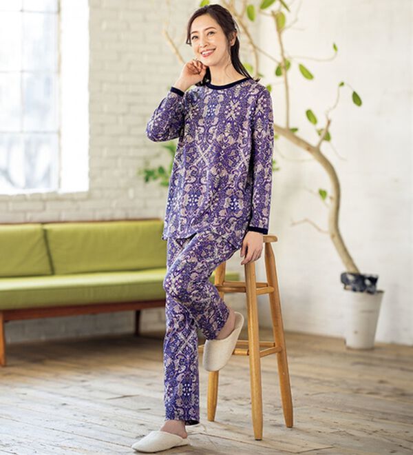 ルフラン（ルフラン）の「【２着組】綿１００％華やぎトラベルパジャマ（パジャマ・ルームウェア）」｜詳細画像