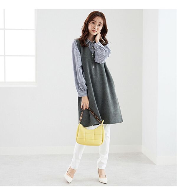 ボーダージャカード素材ジャンパースカート - ベルーナ【公式】 