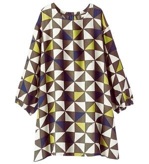 BELLUNA（ベルーナ）の「すぽっと着られる！ゆったりラクチンプリントチュニック（チュニック）」｜しろくま幾何柄