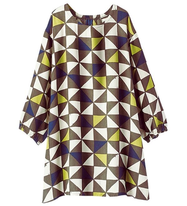 BELLUNA（ベルーナ）の「すぽっと着られる！ゆったりラクチンプリントチュニック（チュニック）」｜しろくま幾何柄