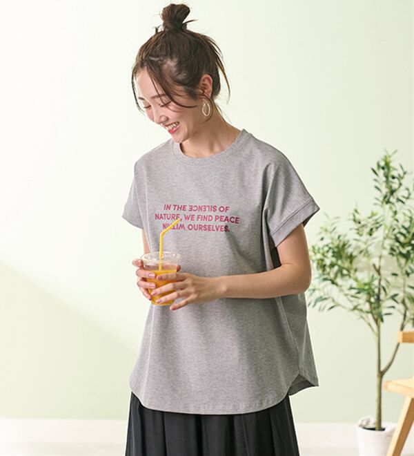 BELLUNA（ベルーナ）の「ひんやリッチコットン大人のゆったりドルマンＴシャツ（カットソー）」｜詳細画像