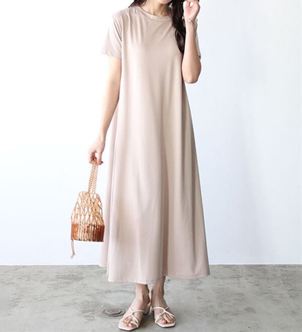 GeeRA（ジーラ）の「【接触冷感】フレアーシルエットロングワンピース（ロングワンピース）」｜詳細画像