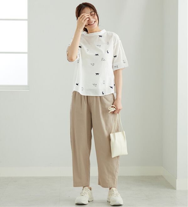 BELLUNA（ベルーナ）の「ネコ&ウサギ刺しゅうブラウス（ブラウス）」｜詳細画像