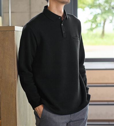 REMEN'S（リメンズ）の「【裏起毛】あったか！長袖ポロ（メンズポロシャツ）」