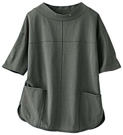 BELLUNA（ベルーナ）の「抗菌防臭綿１００％切替デザインプルオーバー（カットソー）」