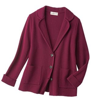 ルフラン（ルフラン）の「＜スタイルプリュ＞ウール混ミラノリブニットジャケット（その他ジャケット）」｜バーガンディ