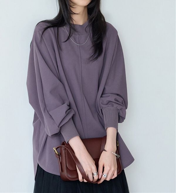 BELLUNA（ベルーナ）の「Ｔシャツ感覚なのにきちんとブラウス見え！カットジョーゼットプルオーバー（ブラウス）」｜詳細画像