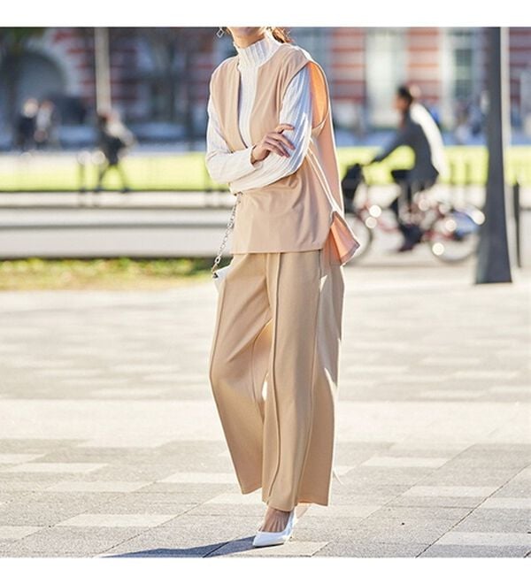 RANAN（ラナン）の「きれい見せ深Ｖネックカットソーベスト（ベスト）」｜詳細画像