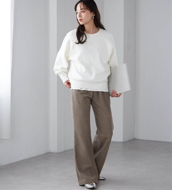 RANAN（ラナン）の「あったか裏ベロアニットコールフレアパンツ（フルレングスパンツ）」｜詳細画像