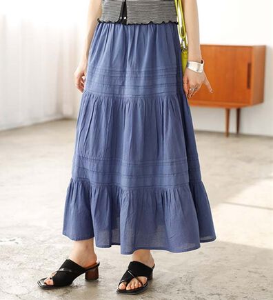 GeeRA（ジーラ）の「タックティアードマキシスカート（ロングスカート）」