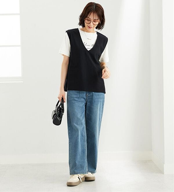 BELLUNA（ベルーナ）の「機能付ジョーゼット素材ベストセットアップ（セットアップ）」｜詳細画像