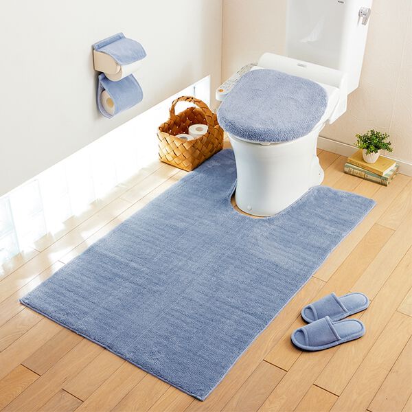 ふわふわマイクロ素材のトイレマット＜抗菌防臭・ロングマット・耳長