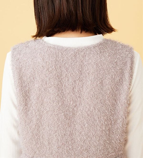 BELLUNA（ベルーナ）の「【2点セット】ラメシャギー素材ベストアンサンブル（アンサンブル）」｜詳細画像